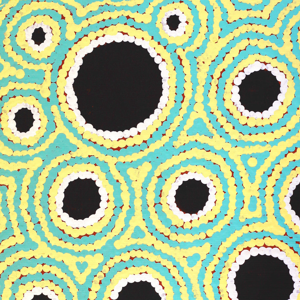Aboriginal Artwork by Kylie Napangardi Williams, Yarla Jukurrpa (Bush Potato Dreaming) - Cockatoo Creek, 30x30cm