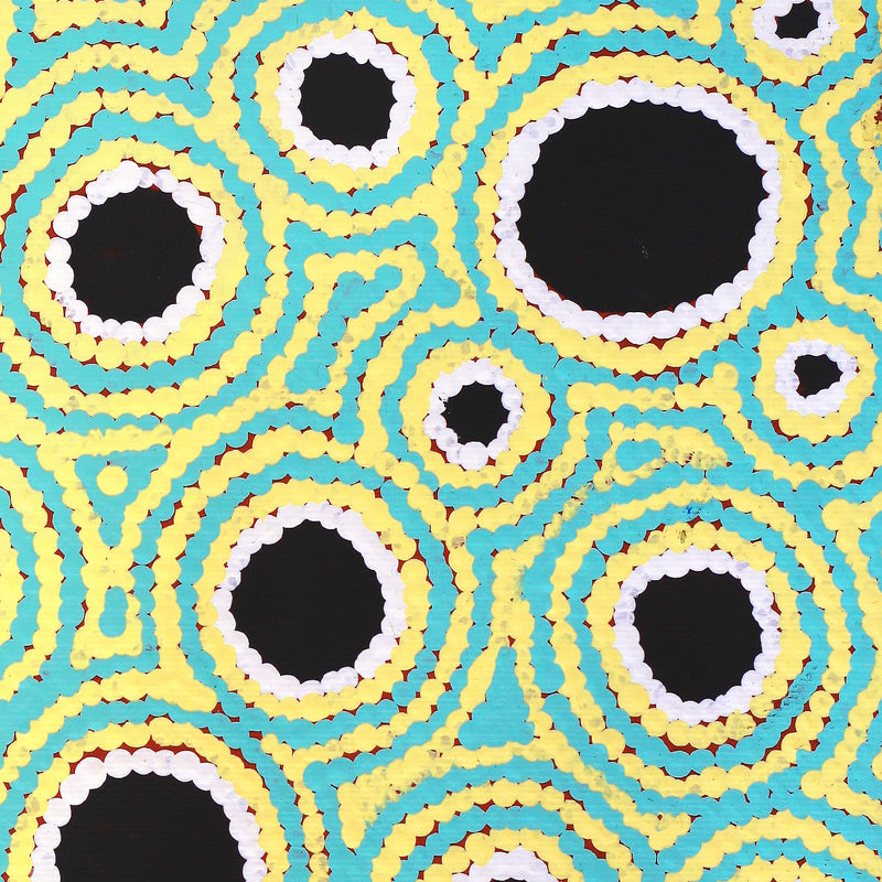Aboriginal Artwork by Kylie Napangardi Williams, Yarla Jukurrpa (Bush Potato Dreaming) - Cockatoo Creek, 30x30cm