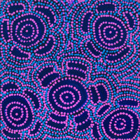Aboriginal Artwork by Laketta Nampijinpa Turner, Pamapardu Jukurrpa - Warntungurru, 30x30cm