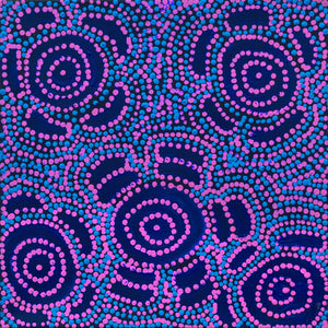 Aboriginal Artwork by Laketta Nampijinpa Turner, Pamapardu Jukurrpa - Warntungurru, 30x30cm - ART ARK®