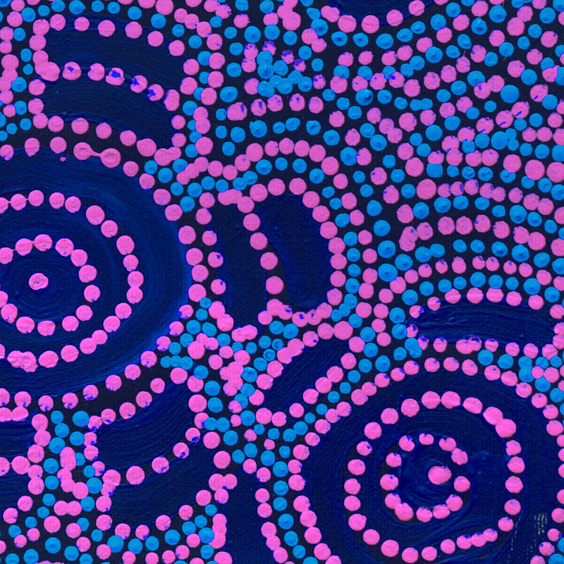 Aboriginal Artwork by Laketta Nampijinpa Turner, Pamapardu Jukurrpa - Warntungurru, 30x30cm