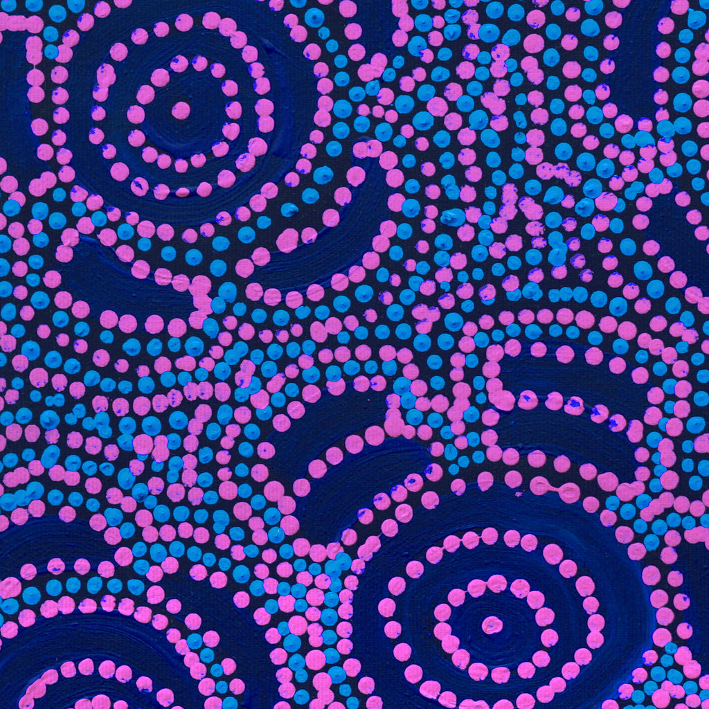 Aboriginal Artwork by Laketta Nampijinpa Turner, Pamapardu Jukurrpa - Warntungurru, 30x30cm
