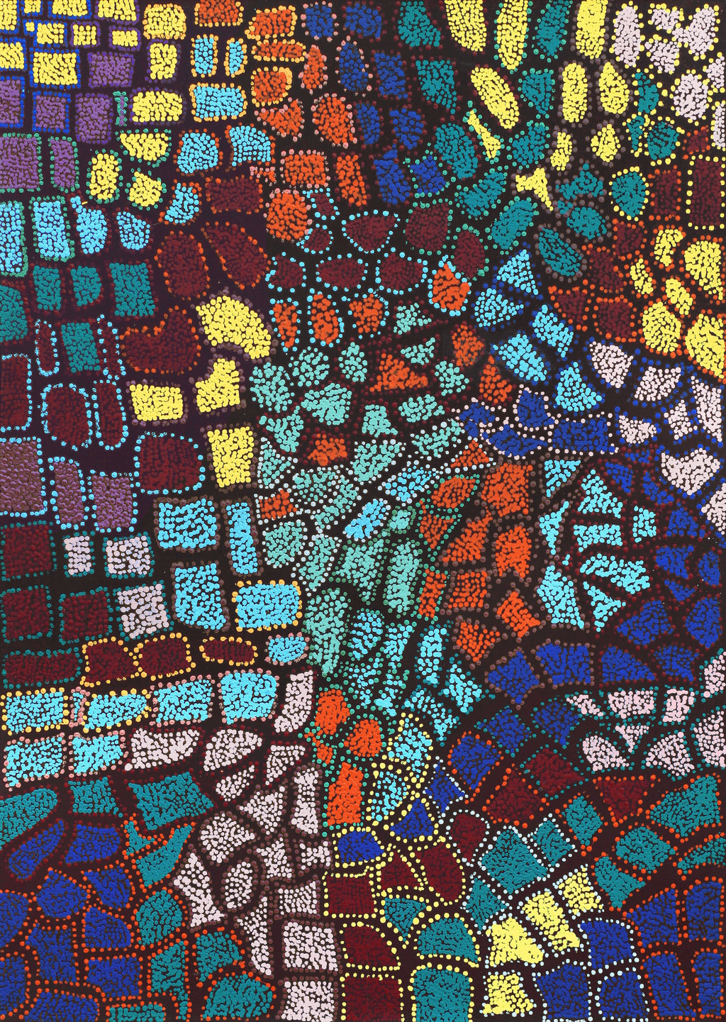 Aboriginal Artwork by Laketta Nampijinpa Turner, Pamapardu Jukurrpa - Warntungurru, 107x76cm