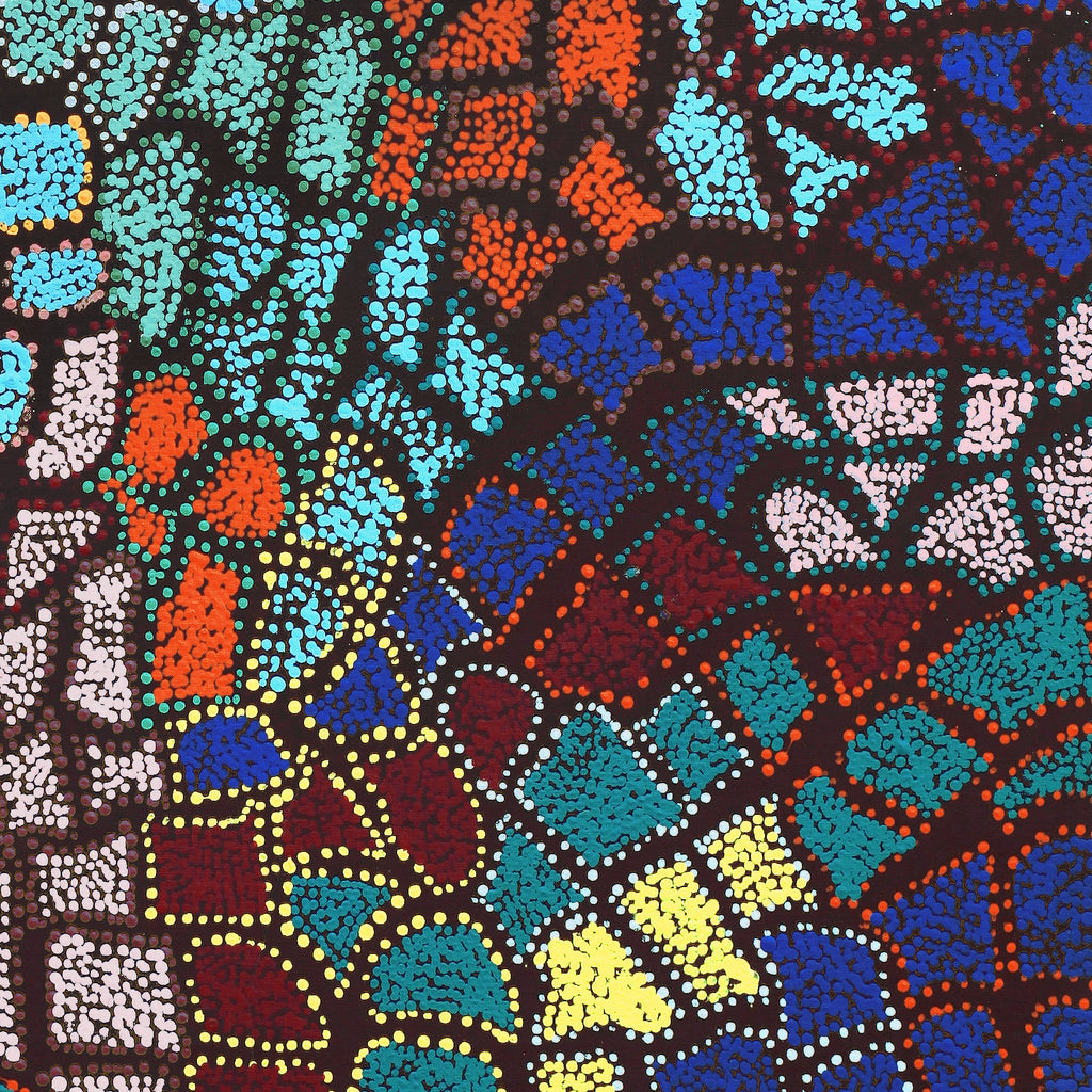 Aboriginal Artwork by Laketta Nampijinpa Turner, Pamapardu Jukurrpa - Warntungurru, 107x76cm