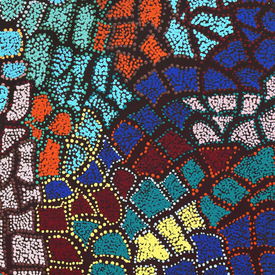Aboriginal Artwork by Laketta Nampijinpa Turner, Pamapardu Jukurrpa - Warntungurru, 107x76cm