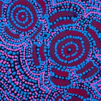 Aboriginal Artwork by Laketta Nampijinpa Turner, Pamapardu Jukurrpa - Warntungurru, 30x30cm