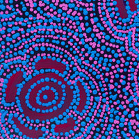 Aboriginal Artwork by Laketta Nampijinpa Turner, Pamapardu Jukurrpa - Warntungurru, 30x30cm