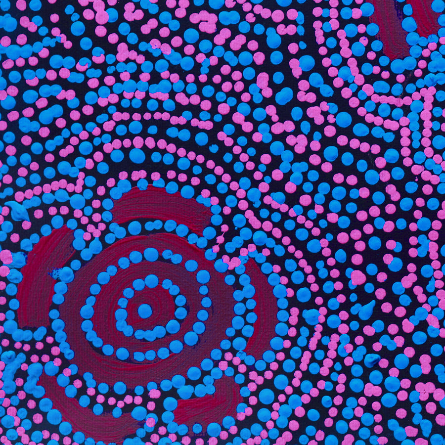 Aboriginal Artwork by Laketta Nampijinpa Turner, Pamapardu Jukurrpa - Warntungurru, 30x30cm