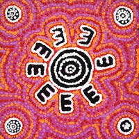 Aboriginal Artwork by Laketta Nampijinpa Turner, Janganpa Jukurrpa (Brush-tail Possum Dreaming)- Mawurrji, 30x30cm
