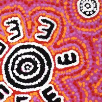 Aboriginal Artwork by Laketta Nampijinpa Turner, Janganpa Jukurrpa (Brush-tail Possum Dreaming)- Mawurrji, 30x30cm