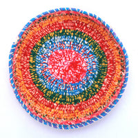Aboriginal Artwork by Tjanpi basket, Lala West, Mirlirrtjarra (31-32cm)