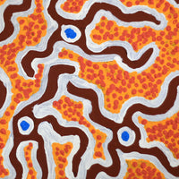 Aboriginal Artwork by Lucky Nampijinpa Langdon, Watiya-warnu Jukurrpa (Seed Dreaming), 30x30cm
