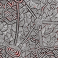 Aboriginal Artwork by Leah Nampijinpa Sampson, Ngapa Jukurrpa - Pirlinyarnu, 107x46cm