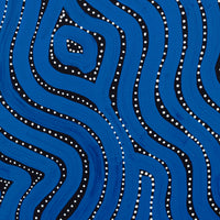 Aboriginal Artwork by Leah Nampijinpa Sampson, Ngapa Jukurrpa - Pirlinyarnu, 50x40cm