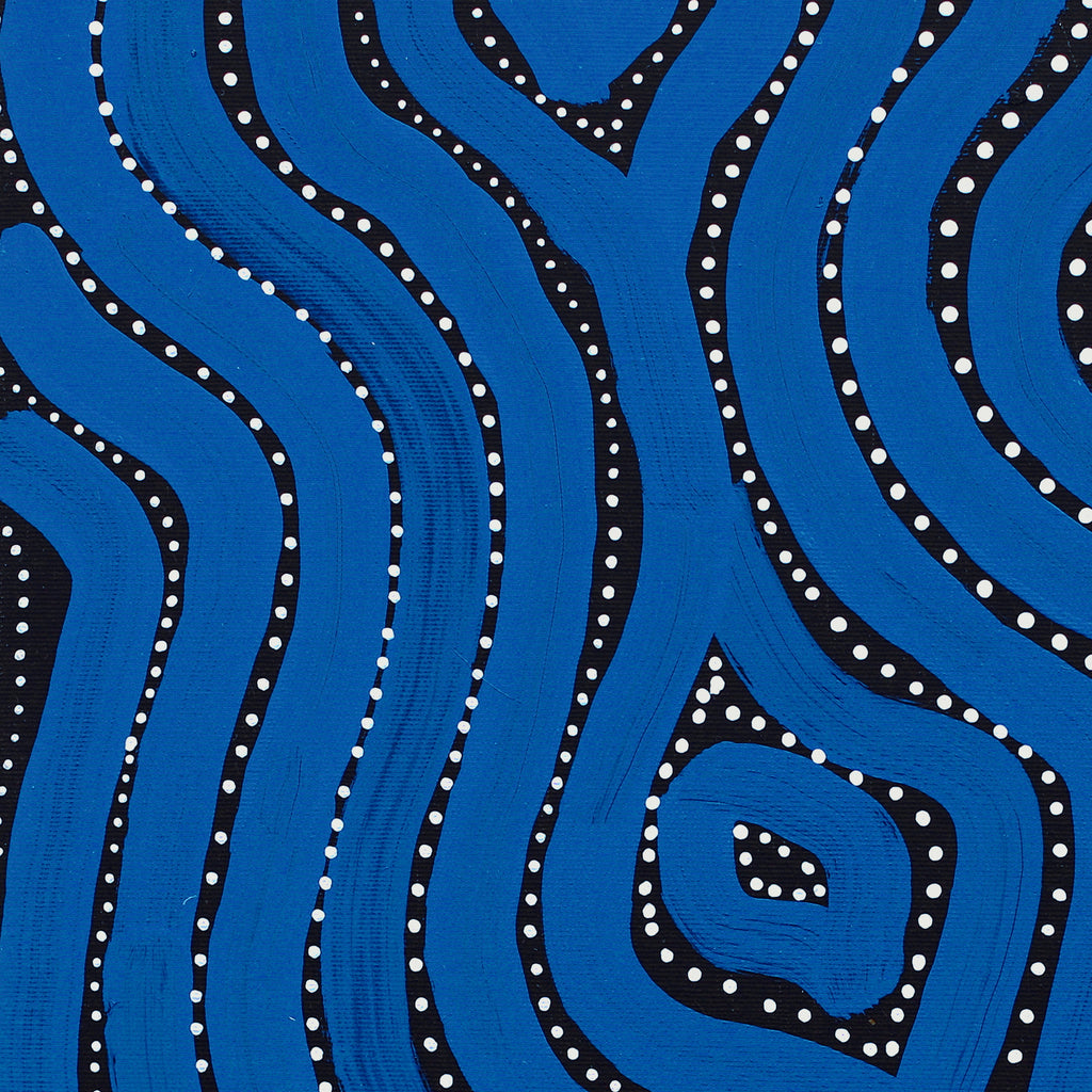Aboriginal Artwork by Leah Nampijinpa Sampson, Ngapa Jukurrpa - Pirlinyarnu, 50x40cm