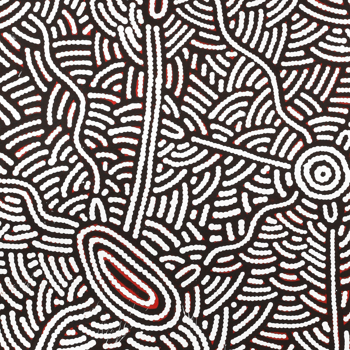 Aboriginal Art by Leah Nampijinpa Sampson, Ngapa Jukurrpa - Pirlinyarnu, 91x61cm - ART ARK®