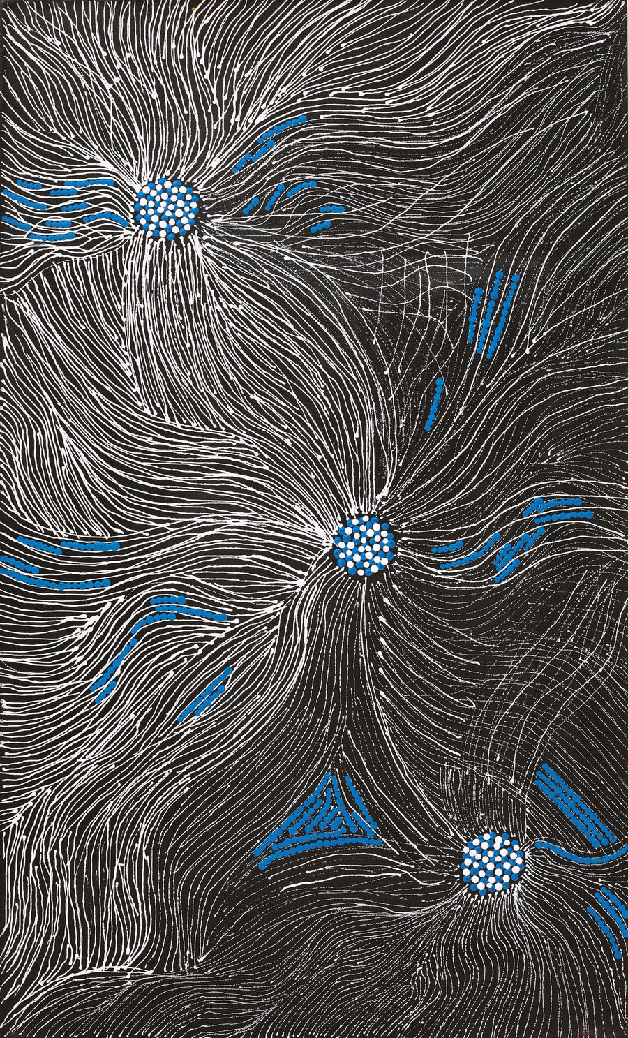 Aboriginal Artwork by Leah Nampijinpa Sampson, Ngapa Jukurrpa - Pirlinyarnu, 76x46cm