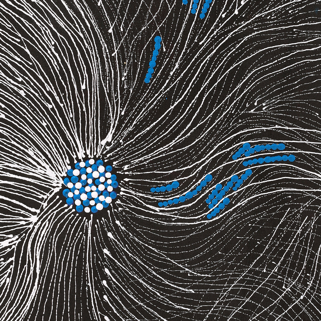 Aboriginal Artwork by Leah Nampijinpa Sampson, Ngapa Jukurrpa - Pirlinyarnu, 76x46cm