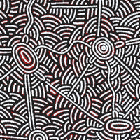 Aboriginal Artwork by Leah Nampijinpa Sampson, Ngapa Jukurrpa - Pirlinyarnu, 76x61cm