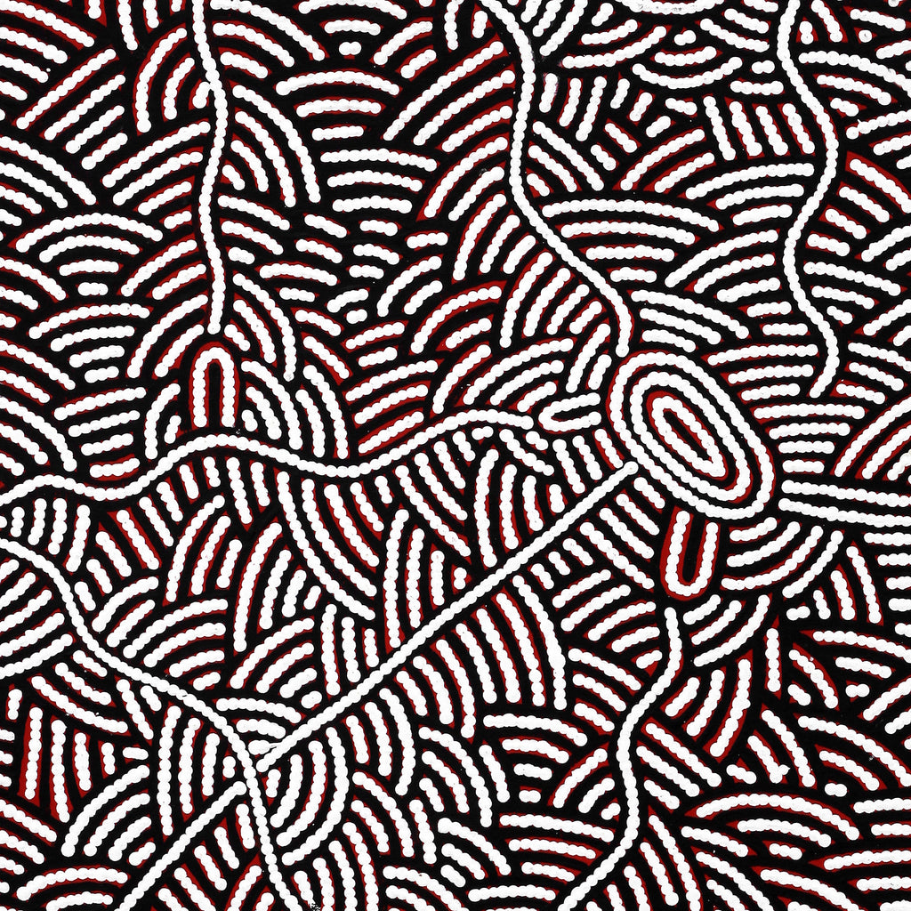 Aboriginal Artwork by Leah Nampijinpa Sampson, Ngapa Jukurrpa - Pirlinyarnu, 107x46cm