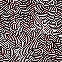 Aboriginal Artwork by Leah Nampijinpa Sampson, Ngapa Jukurrpa - Pirlinyarnu, 107x46cm