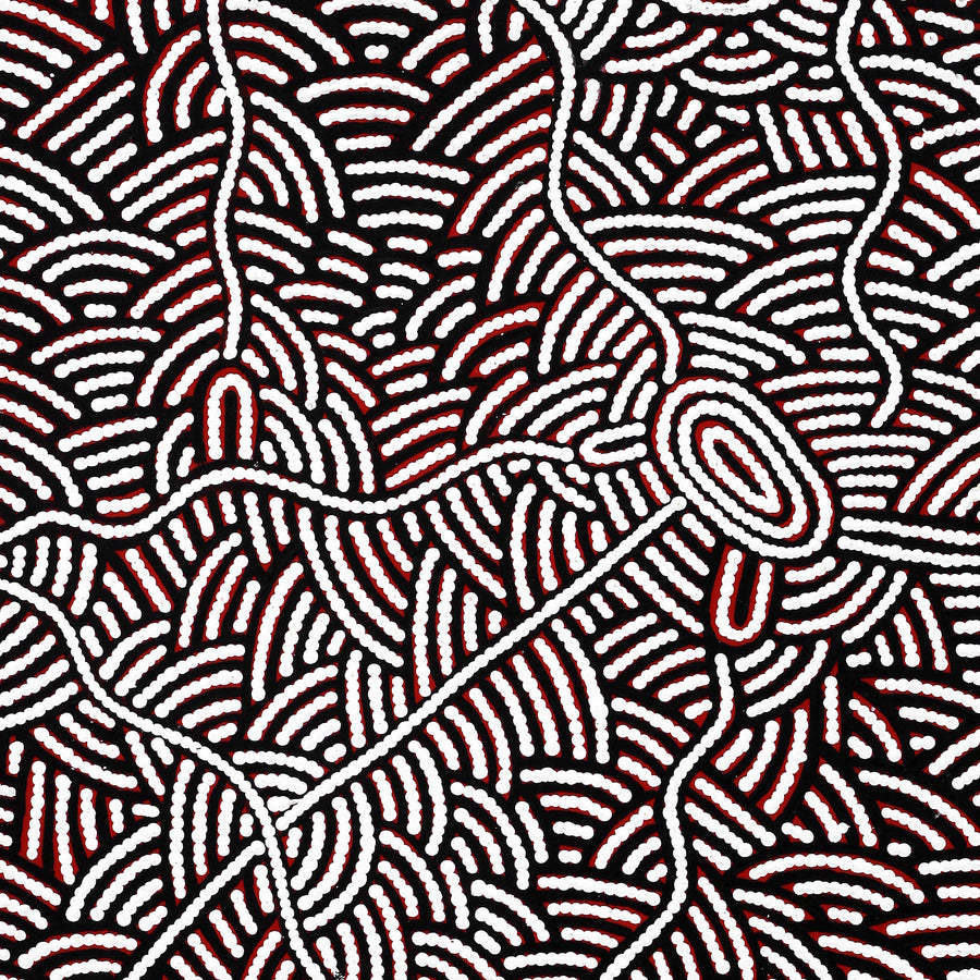 Aboriginal Artwork by Leah Nampijinpa Sampson, Ngapa Jukurrpa - Pirlinyarnu, 107x46cm