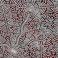 Aboriginal Artwork by Leah Nampijinpa Sampson, Ngapa Jukurrpa - Pirlinyarnu, 107x46cm