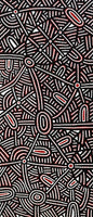 Aboriginal Art by Leah Nampijinpa Sampson, Ngapa Jukurrpa  - Puyurru, 107x46cm - ART ARK®