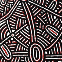 Aboriginal Artwork by Leah Nampijinpa Sampson, Ngapa Jukurrpa - Puyurru, 107x46cm