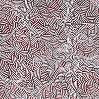 Aboriginal Artwork by Leah Nampijinpa Sampson, Ngapa Jukurrpa - Pirlinyarnu, 107x61cm