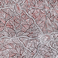 Aboriginal Artwork by Leah Nampijinpa Sampson, Ngapa Jukurrpa - Pirlinyarnu, 107x61cm