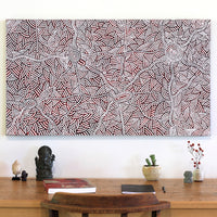 Aboriginal Artwork by Leah Nampijinpa Sampson, Ngapa Jukurrpa - Pirlinyarnu, 107x61cm
