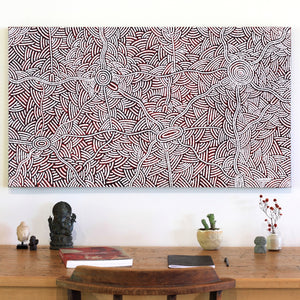 Aboriginal Artwork by Leah Nampijinpa Sampson, Ngapa Jukurrpa - Pirlinyarnu, 107x61cm - ART ARK®