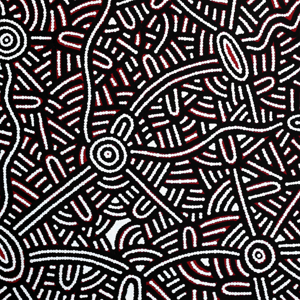 Aboriginal Artwork by Leah Nampijinpa Sampson, Ngapa Jukurrpa - Puyurru, 122x61cm - ART ARK®