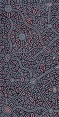 Aboriginal Artwork by Leah Nampijinpa Sampson, Ngapa Jukurrpa - Puyurru, 122x61cm