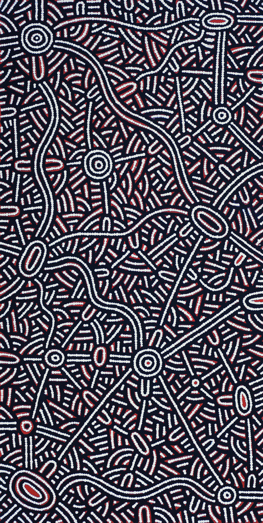 Aboriginal Artwork by Leah Nampijinpa Sampson, Ngapa Jukurrpa  - Puyurru, 122x61cm - ART ARK®