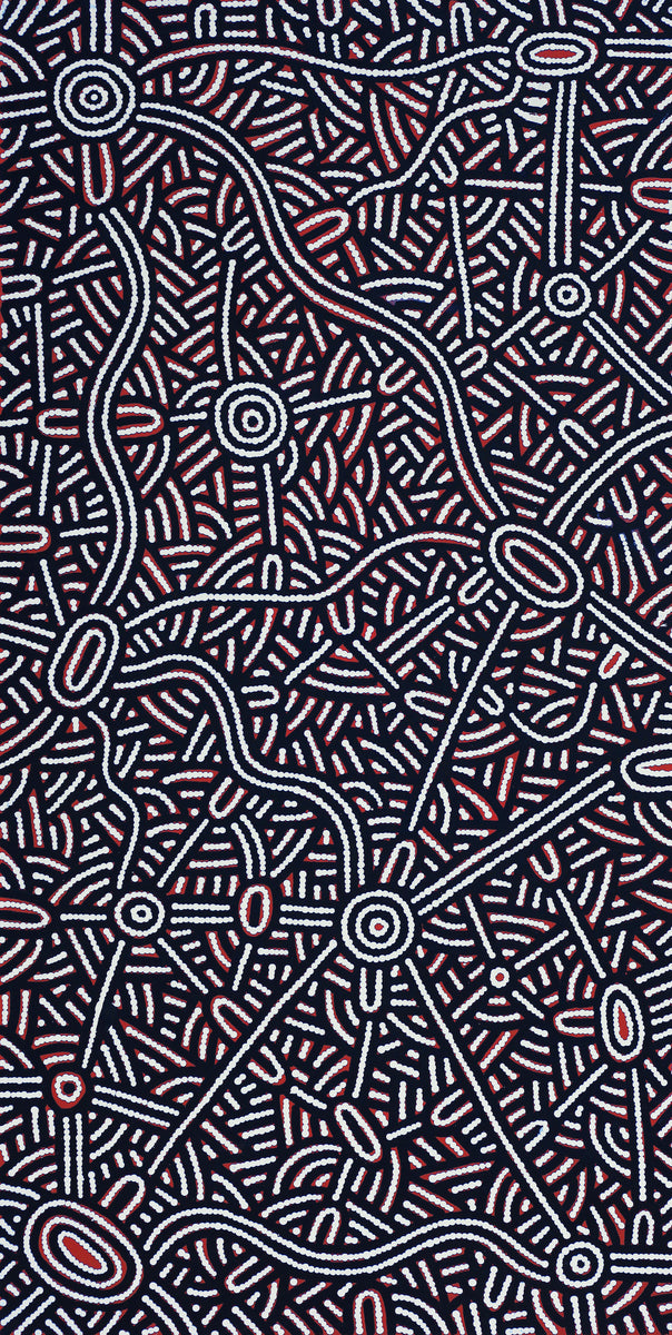 Aboriginal Art by Leah Nampijinpa Sampson, Ngapa Jukurrpa  - Puyurru, 122x61cm - ART ARK®