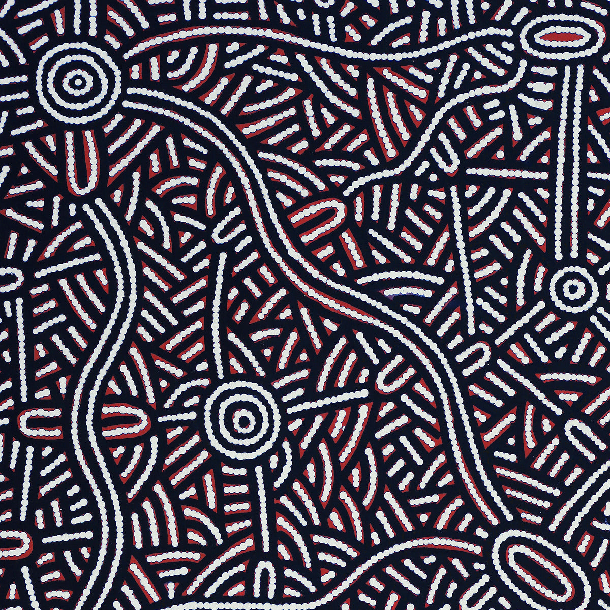 Aboriginal Art by Leah Nampijinpa Sampson, Ngapa Jukurrpa  - Puyurru, 122x61cm - ART ARK®