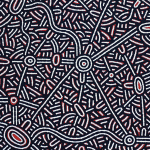 Aboriginal Artwork by Leah Nampijinpa Sampson, Ngapa Jukurrpa  - Puyurru, 122x61cm - ART ARK®