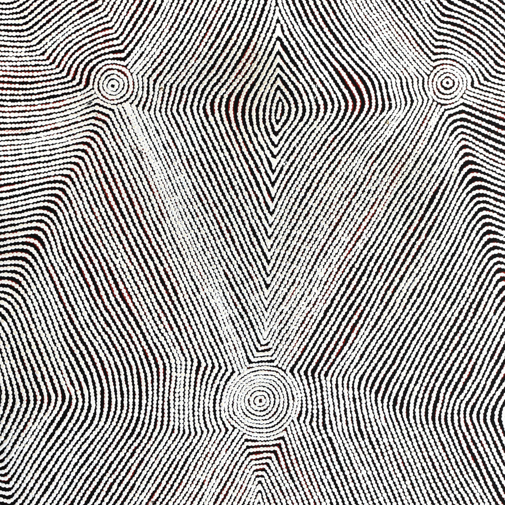 Aboriginal Artwork by Leah Nampijinpa Sampson, Ngapa Jukurrpa (Water Dreaming) - Pirlinyarnu, 122x76cm