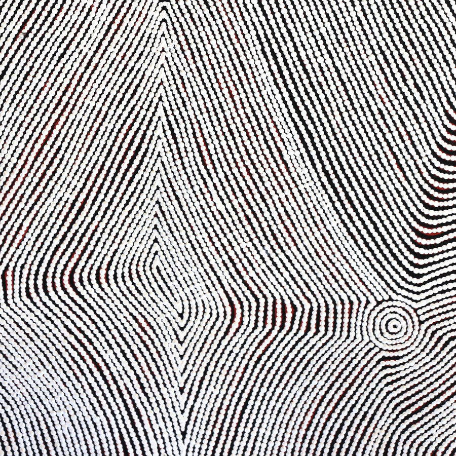 Aboriginal Artwork by Leah Nampijinpa Sampson, Ngapa Jukurrpa (Water Dreaming) - Pirlinyarnu, 122x76cm