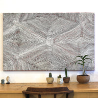 Aboriginal Artwork by Leah Nampijinpa Sampson, Ngapa Jukurrpa (Water Dreaming) - Pirlinyarnu, 122x76cm
