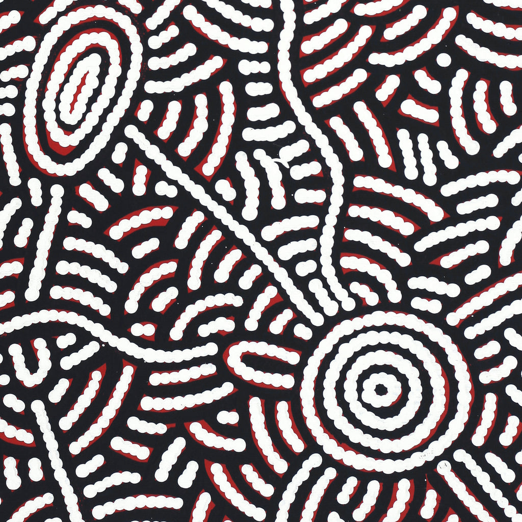 Aboriginal Art by Leah Nampijinpa Sampson, Ngapa Jukurrpa - Pirlinyarnu, 30x30cm - ART ARK®