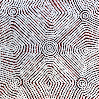 Aboriginal Artwork by Leah Nampijinpa Sampson, Ngapa Jukurrpa - Puyurru, 30x30cm