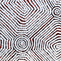 Aboriginal Artwork by Leah Nampijinpa Sampson, Ngapa Jukurrpa - Puyurru, 30x30cm
