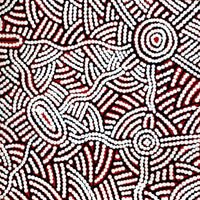 Aboriginal Artwork by Leah Nampijinpa Sampson, Ngapa Jukurrpa - Puyurru, 30x30cm