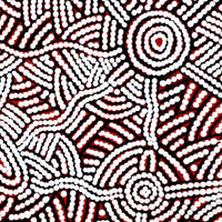 Aboriginal Artwork by Leah Nampijinpa Sampson, Ngapa Jukurrpa - Puyurru, 30x30cm
