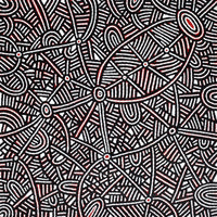 Aboriginal Artwork by Leah Nampijinpa Sampson, Ngapa Jukurrpa - Puyurru, 76x76cm