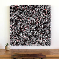 Aboriginal Artwork by Leah Nampijinpa Sampson, Ngapa Jukurrpa - Puyurru, 76x76cm