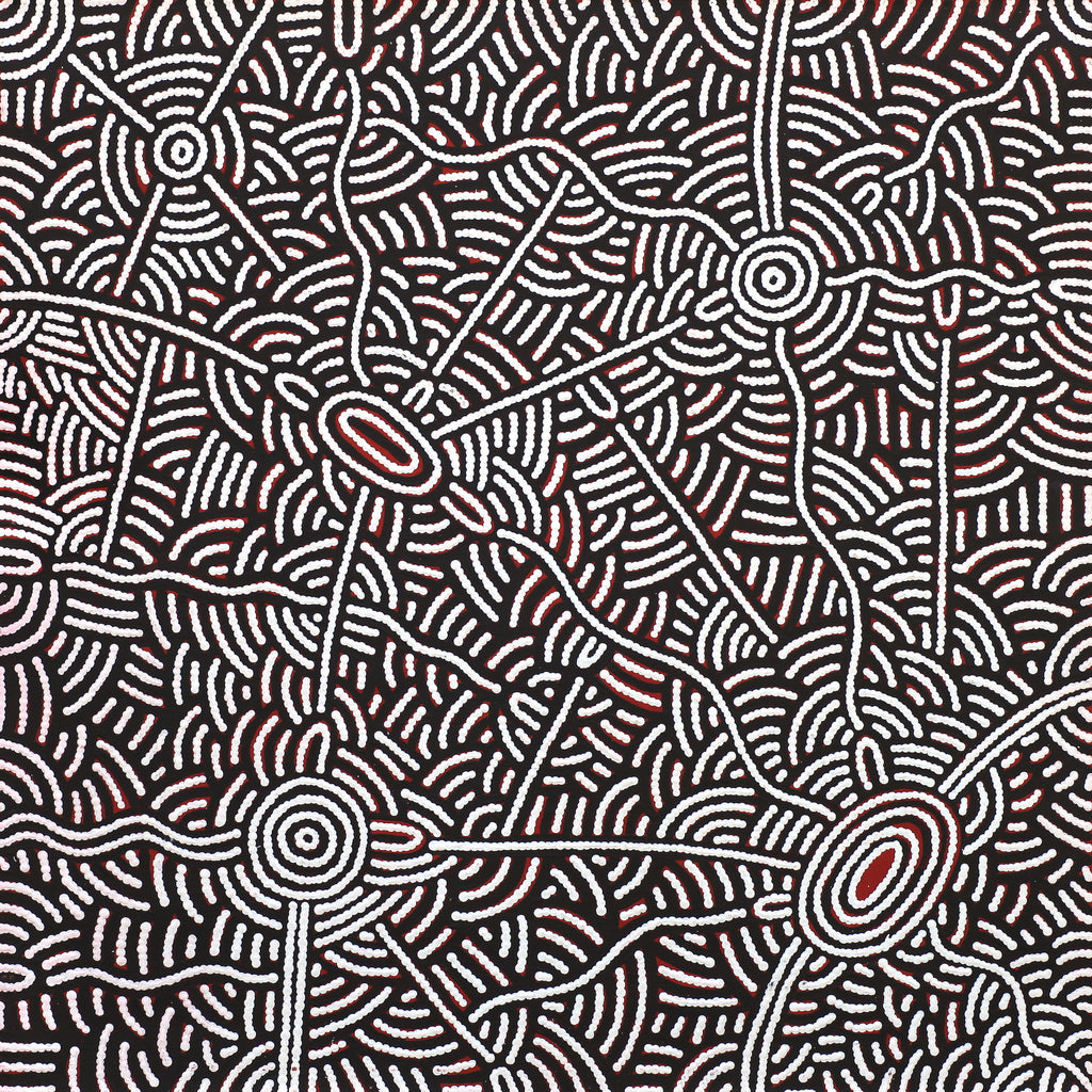 Aboriginal Art by Leah Nampijinpa Sampson, Ngapa Jukurrpa - Pirlinyarnu, 76x76cm - ART ARK®